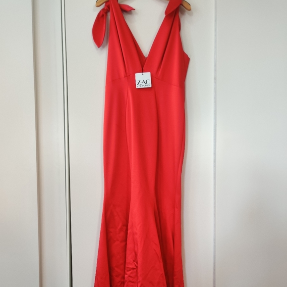 Zac Posen Katerina Cardinal Red Floor Length Dress - Picture 10 of 12